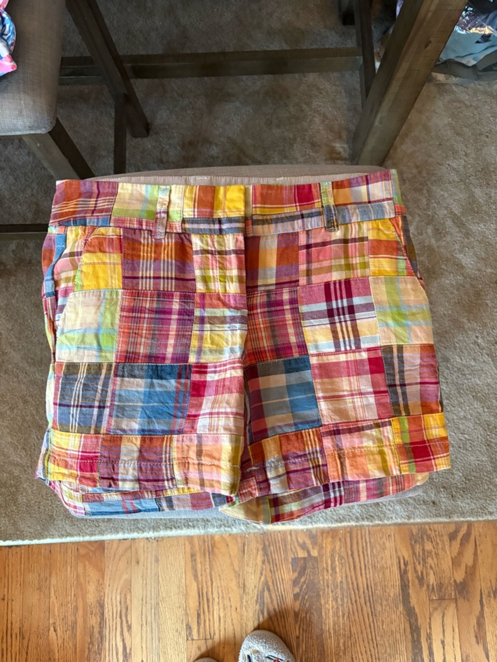 Talbots Multi-Color Patchwork Plaid Bermuda Shorts